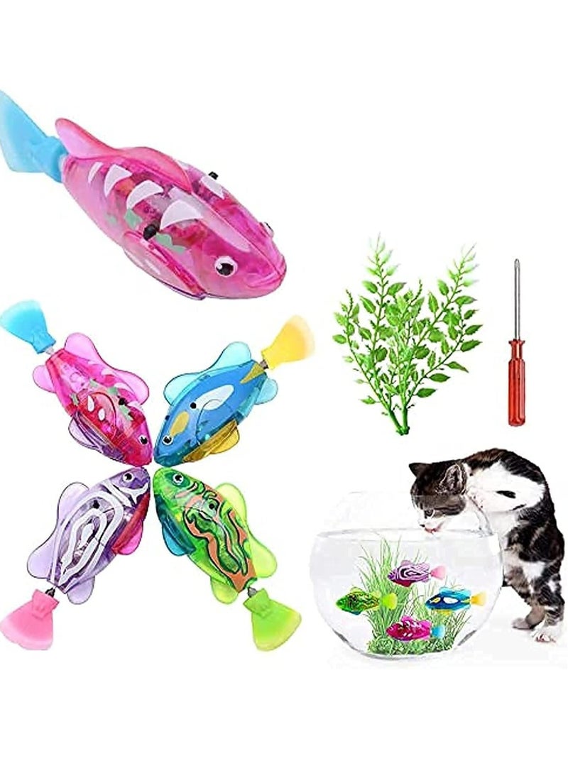 Generic - Swimming Robot Fish Toy for Kids with LED Light, Mini Aquarium Fish, Bath Toys, Interactive Plastic Fish Toys (5 pcs), Electronic Cat Toy Gift to Stimulate Your Pet's Hunter Instincts - Image 1