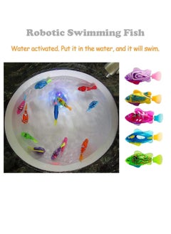 Generic Swimming Robot Fish Toy for Kids with LED Light, Mini Aquarium Fish, Bath Toys, Interactive Plastic Fish Toys (5 pcs), Electronic Cat Toy Gift to Stimulate Your Pet's Hunter Instincts  - Image 2