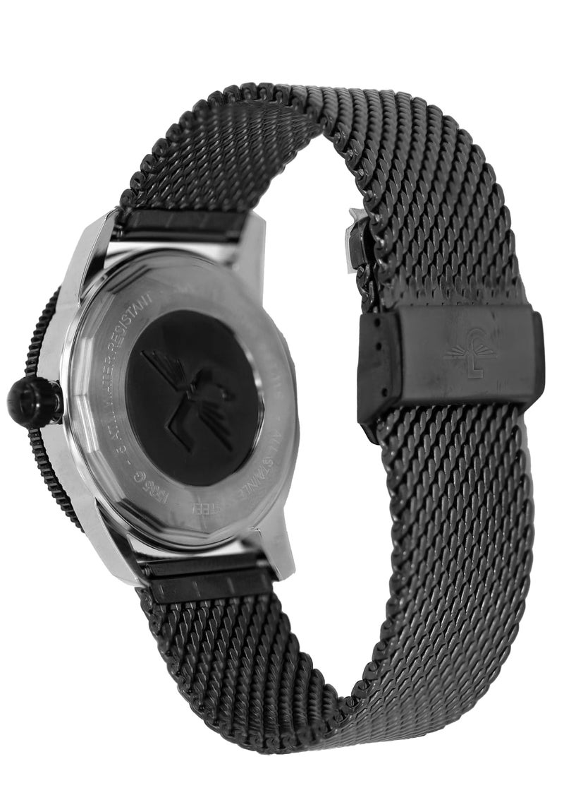 جوفيال ساعة جوفيال 1535GBMQ01E للرجال مصنوعة من الفولاذ المقاوم للصدأ وسوار شبكي منسوج، إطار سيراميك، مينا أبيض، تصميم رياضي أنيق، 41 مم - Image 3