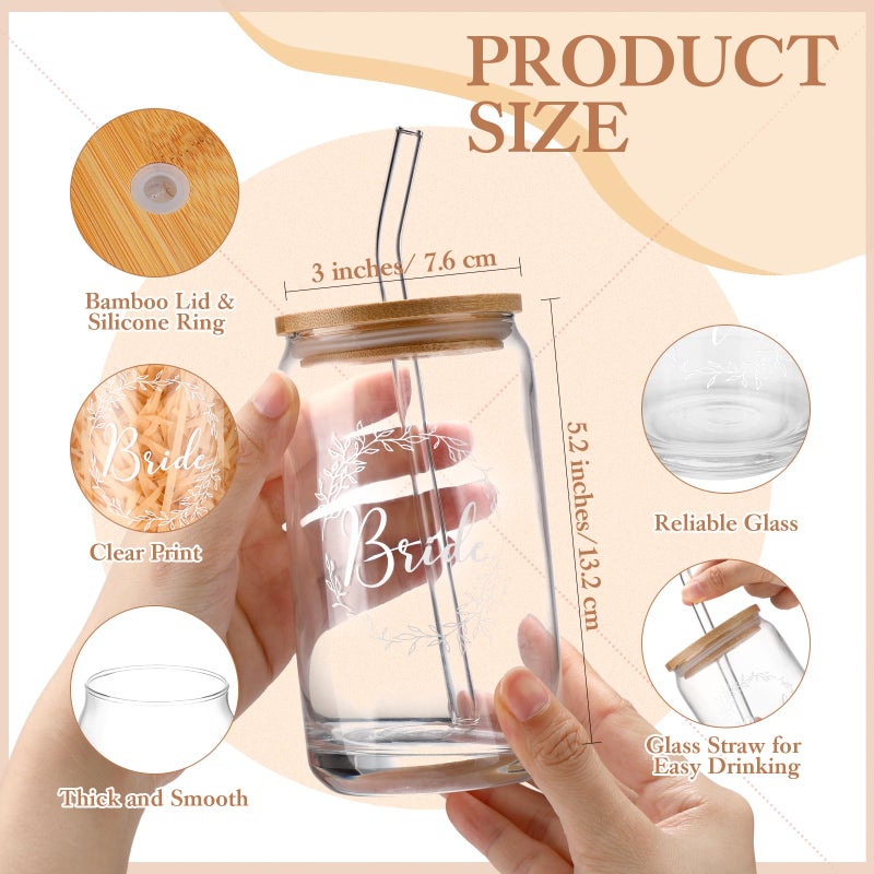 Irenare 8 Pcs Bride Gifts Set for Bridal Shower Bachelorette Party Robe Cup Makeup Bag Bracelet Scrunchies Card Pen Gift Box(White) - Image 4