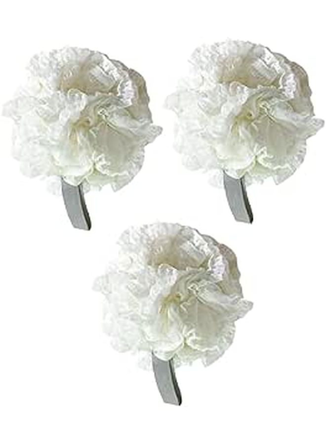 Soft White Bath Mesh Balls Set Of 3 Exfoliating Shower Poufs For Gentle Skin Cleansing - Image 1