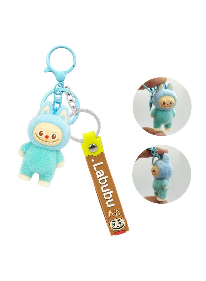 Labubu Cartoon Keychain with Soft PVC Pendant, 3D Doll Figure 7cm + Silicone Strap 12.5cm, Cute Character Bag Charm for Car Keys, Bike Keys, House Keys, Backpack Accessory - Image 5