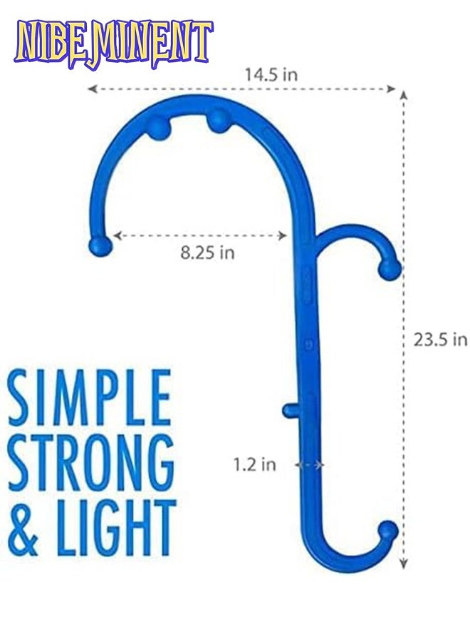 NIBEMINENT Back and Neck Massager - Trigger Point Cane Massage Tools for Pain Relief and Manual Massage Hook Therapy Handheld Back Neck Shoulder Massager Blue- Gift for Women & Men - Image 2