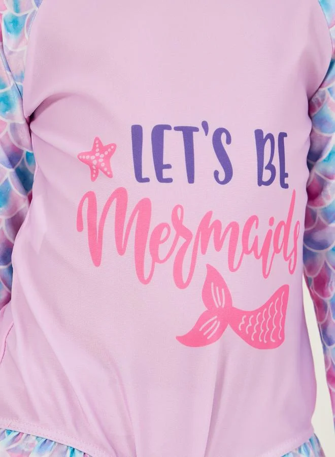Styli Mermaid Glitter Print Swimsuit