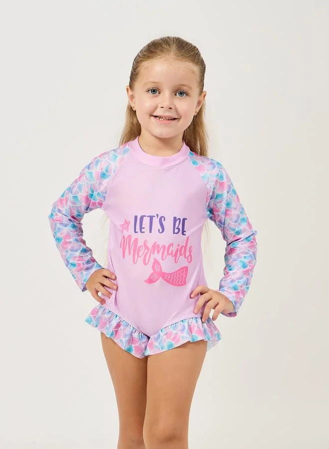 Styli Mermaid Glitter Print Swimsuit