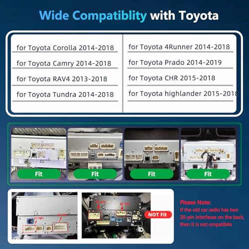 Podofo Radio Harness Adapter Wiring Harness with JBL Canbus Compatible with Corolla Camry RAV4 4Runner Tundra Prado CHR Highlander 16Pin Android ISO Stereo Connector Support OEM Camera SWC - Image 3