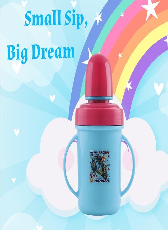 Nabhya Hippo Big 350 Ml Stainless Steel Plastic Spout Sipper Cup for Kids Age 3-36 Months (Sky-Blue) - Image 2