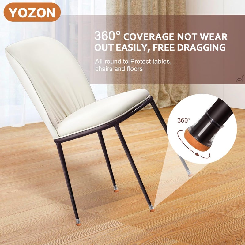 YOZON Chair Leg Floor Protectors Chair Leg Protectors for Hardwood Floors Felt Silicone Caps Strengthen Bottom Protection Anti-Scratch Reduce Noise 16 Pack Clear Round Small Fit 1/2" to 3/4" (14-19mm) - Image 3