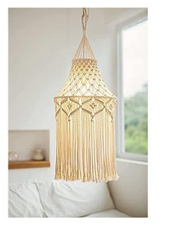 Excefore Macrame Lamp Shade Boho Hanging Pendant Light Cover Modern Office Bedroom Living Room Nursery Dorm Room Bohemian Home Decor  - Image 5
