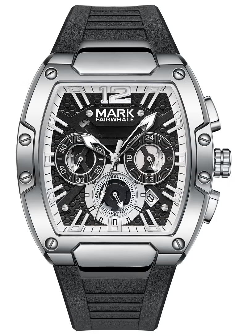 مارك وارفيلد الرجل الجديد ساعات رجالية، كوارتز، شريط راتنج فاخر مقاوم للماء، ساعات رياضية، ساعات مقاومة للماء للرجال، ساعات سوداء للرجال، ساعات أوتوماتيكية للرجال، كرونوغرافات، رجال - Image 1