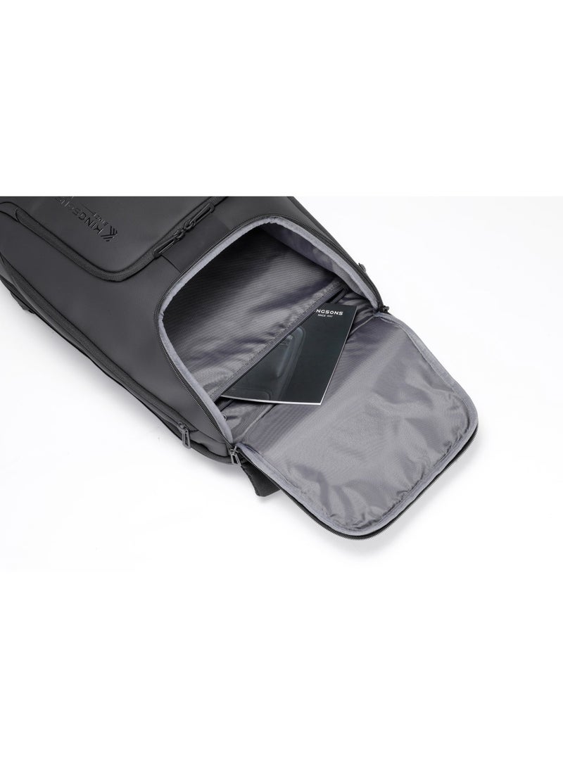 كينغسونز حقيبة لابتوب مقاس 15.6 بوصة 🎒 لون– مقاومة للماء 💧، حجرة رئيسية 🧩، جيب مبطن للابتوب 💻، جيب للـ iPad 📱، 6 جيوب إضافية للإكسسوارات 🔌، تصميم عملي مريح، مع حزام حقيبة السفر الخلفي 🧳 مثالية للطلاب، العمل والسفر ✈️ - Image 4