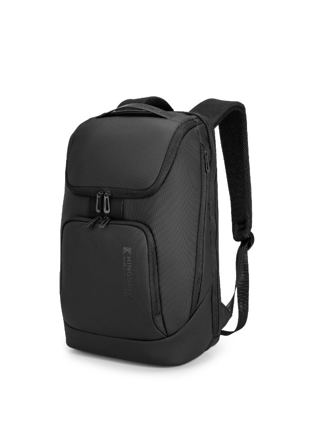 كينغسونز حقيبة لابتوب مقاس 15.6 بوصة 🎒 لون– مقاومة للماء 💧، حجرة رئيسية 🧩، جيب مبطن للابتوب 💻، جيب للـ iPad 📱، 6 جيوب إضافية للإكسسوارات 🔌، تصميم عملي مريح، مع حزام حقيبة السفر الخلفي 🧳 مثالية للطلاب، العمل والسفر ✈️ - Image 1