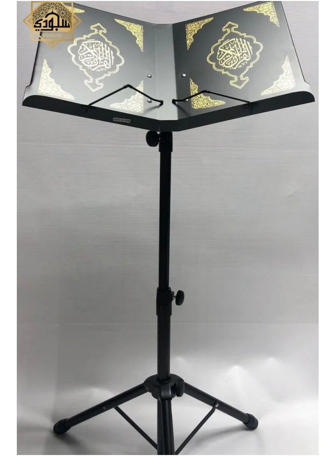 DARUSSALAM Adjustable Muslim Quran Book Holder Pen Stand or Lectern for Convenient Reading | Black Adjustable Muslim Quran Holder with Pen Stand – Perfect for Easy Reading | Quran Lectern with Pen Stand Adjustable Book Holder for Convenient Reading (Black)  - Image 2