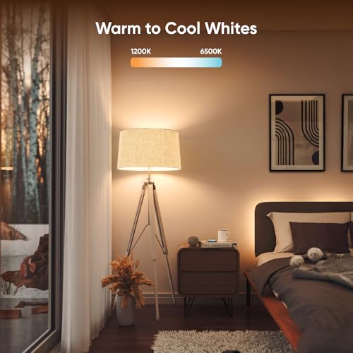 Nanoleaf Essentials Smart Light Bulbs, Matter Smart LED Bulbs Work with Alexa & Google Home, 1000lm 16M+ RGBTW Color Changing Light Bulb, Music Sync A19 E26 2.4GHz WiFi Bluetooth Light Bulb 60W, 4PK - Image 5