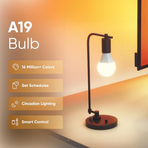 Nanoleaf Essentials Smart Light Bulbs, Matter Smart LED Bulbs Work with Alexa & Google Home, 1000lm 16M+ RGBTW Color Changing Light Bulb, Music Sync A19 E26 2.4GHz WiFi Bluetooth Light Bulb 60W, 4PK - Image 2