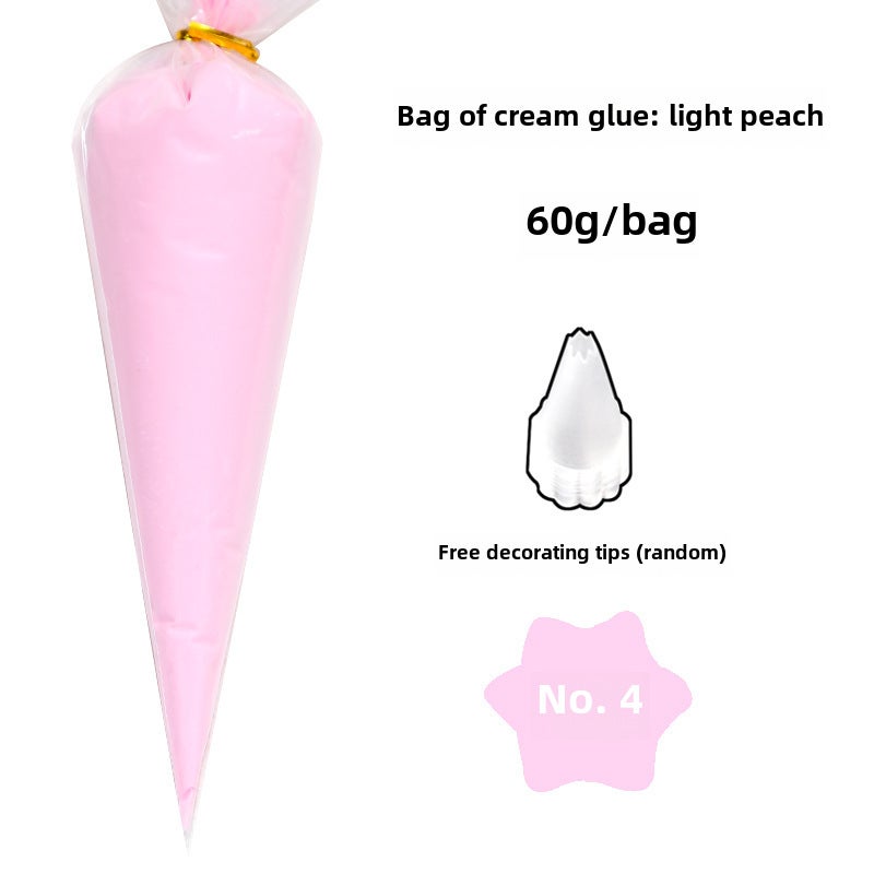 Generic DIY Craft Phone Case Kit with Faux Cream Glue Shallow Peach 