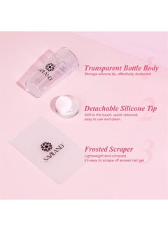 Saviland Saviland French Manicure Kit - 4PCS French Tip Nail Tool with White French Manicure Gel Polish, French Nail Stamper and Scraper Nail Stamper Kit for French Nails Home DIY Salon 
