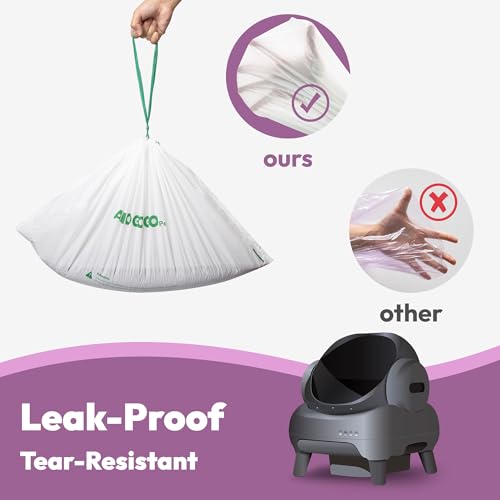 AMOGOGOPET 50 Pack Litter Bags, Compatible with Neakasa M1 & wozhio & Open-X Open-Top Self-Cleaning Cat Litter Box, Replaced Waste Bags, Litter Box Liner, 27" x 13" - Image 4