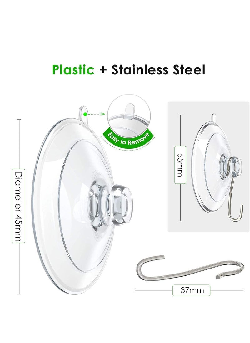 Y&D Suction Cup Hooks, 45 mm Clear PVC Cups with Metal Hooks Removable Small for Kitchen Bathroom Shower Wall Window Glass Door, 24 Pack  - Image 5