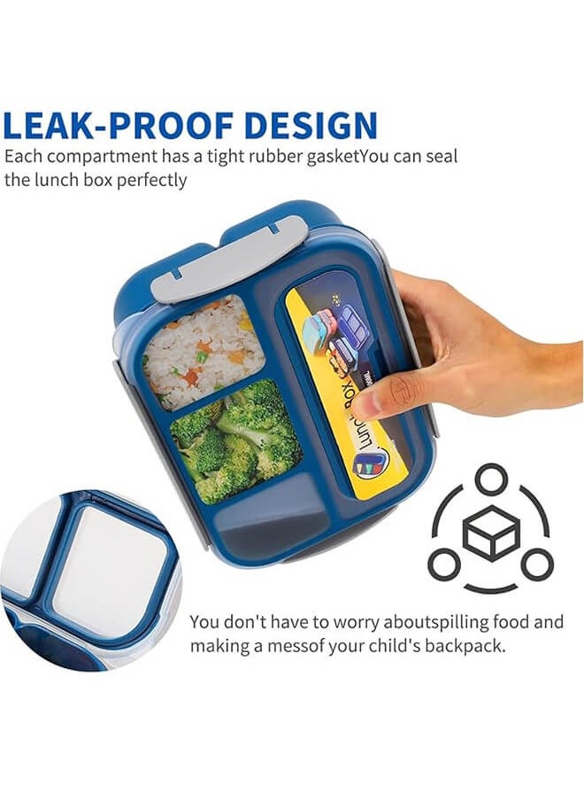 Riolio - Bento Lunch Box Adult Lunch Box, Lunch Box Kids, Lunch Containers for Adults/Kids/Students,1300ML-4 Compartment Bento Lunch Box (Blue) - Image 1