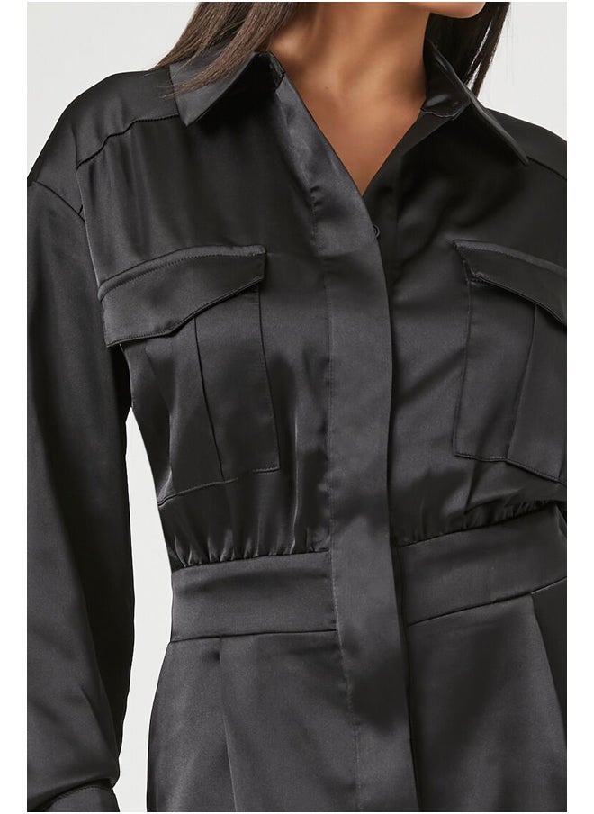 FOREVER 21 - Satin Shirt Mini Dress - Image 1