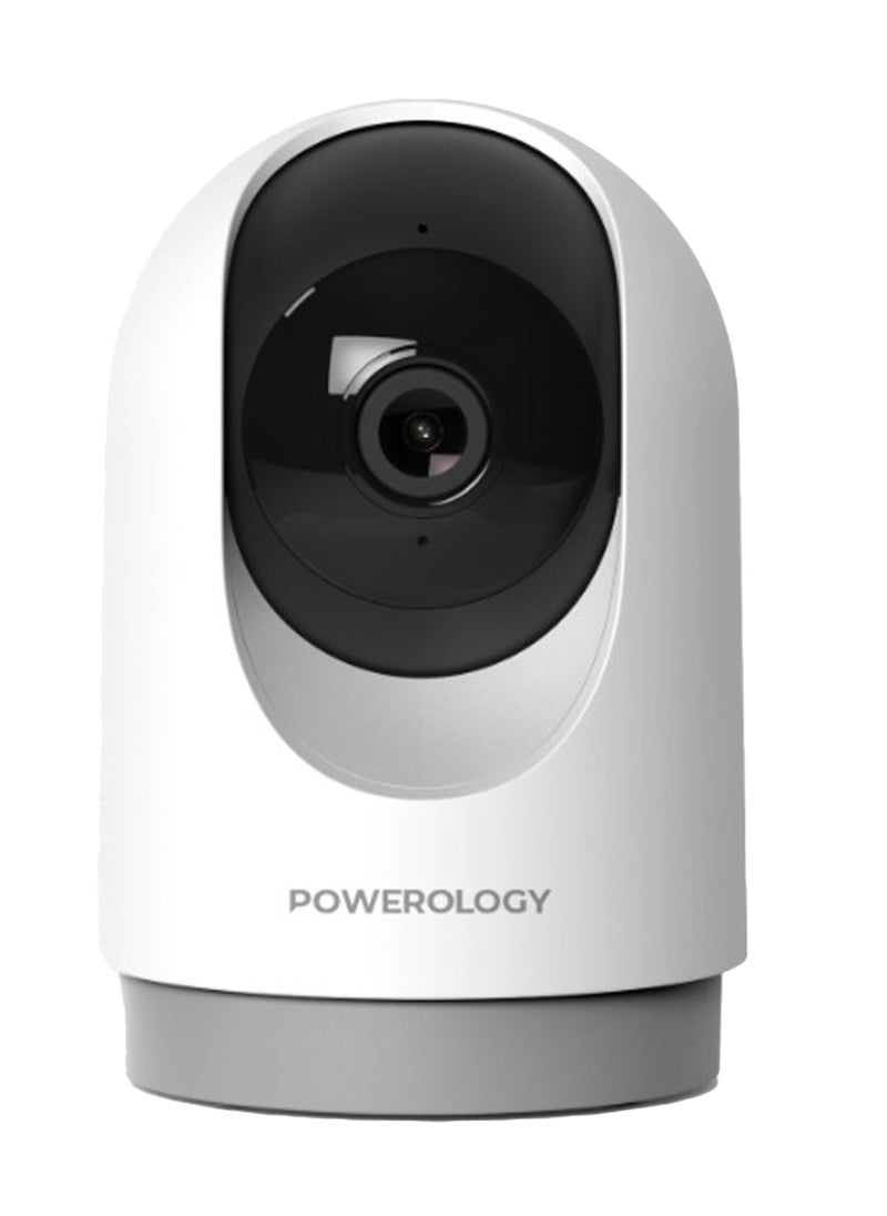 Powerology - BT Indoor PTZ Smart Camera/2304x1296pixels Resolution/ 3MP/ Motion Sensor/ Night Vision/ 100° Field of Vision/ Echo Cancellation Audio/ Two Way Audio/ 2.4GHz Wi-fi - White - Image 1