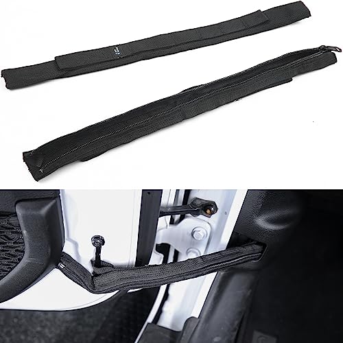 JOYTUTUS Door Limiting Straps Compatible with 1996-2024 Wrangler CJ YJ TJ JK JL, Heavy Duty Strong Adjustable Check Strap with Wire Protecting Harness, 2 Pack - Image 1