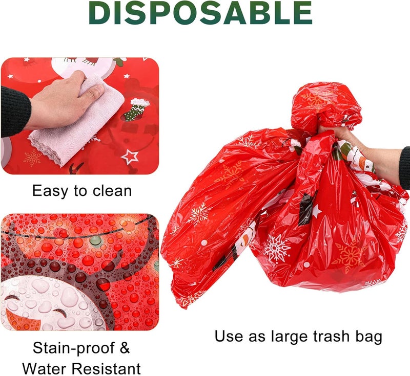 Yoption 3 Pack Christmas Snowman and Snowflake Tablecloth Disposable Plastic Rectangle Tablecloth Table Cover for Winter Christmas New Year Birthday Holiday Party Decorations 54108 Inch - Image 3