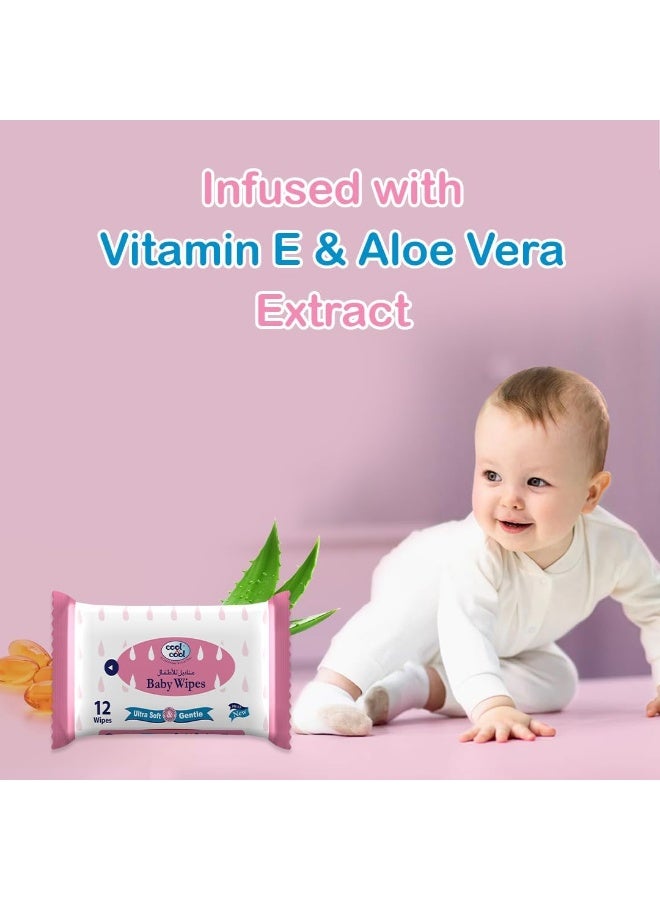 Cool & Cool Nappy Bags 250's- Mildly Scented Diaper Disposable Bags + Baby Wipes 12's - Alcohol Free, Fragrance-Free, Ultra Soft - Combo Pack - Image 5