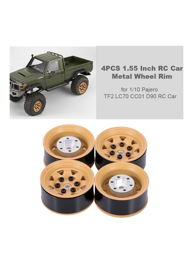 NIBEMINENT 4-Piece 1.55 Inch RC Car Metal Wheel Rims Set - Image 1