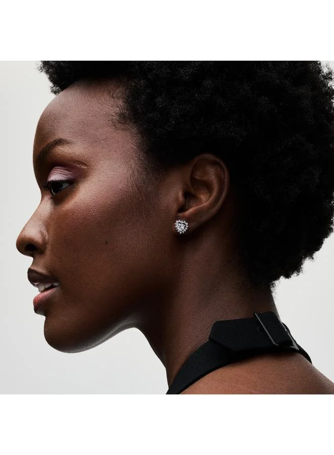 PANDORA Sparkling Heart Halo Stud Earrings