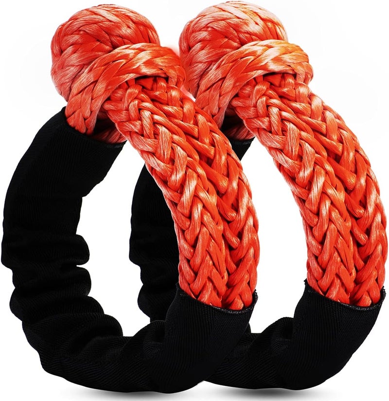 SCHTUMPA Soft Shackle 1/2' X 22 Inch (57,000LBS) Breaking Strength, Synthetic Road Recovery Rope for Sailing SUV ATV 4X4 Truck Jeep 2 Pack -Safer Than Metal Shackle - Image 1