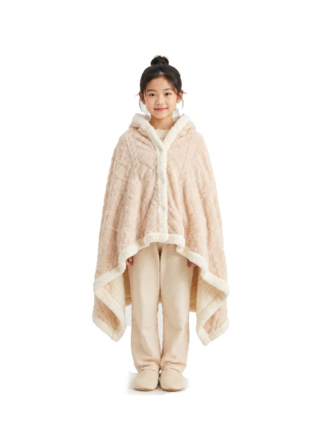 Hooded Blanket Wearable Cuddle Throw Warm Cozy Sherpa Lining Sherpa Throw Blanket/Solid Flannel - Image 5