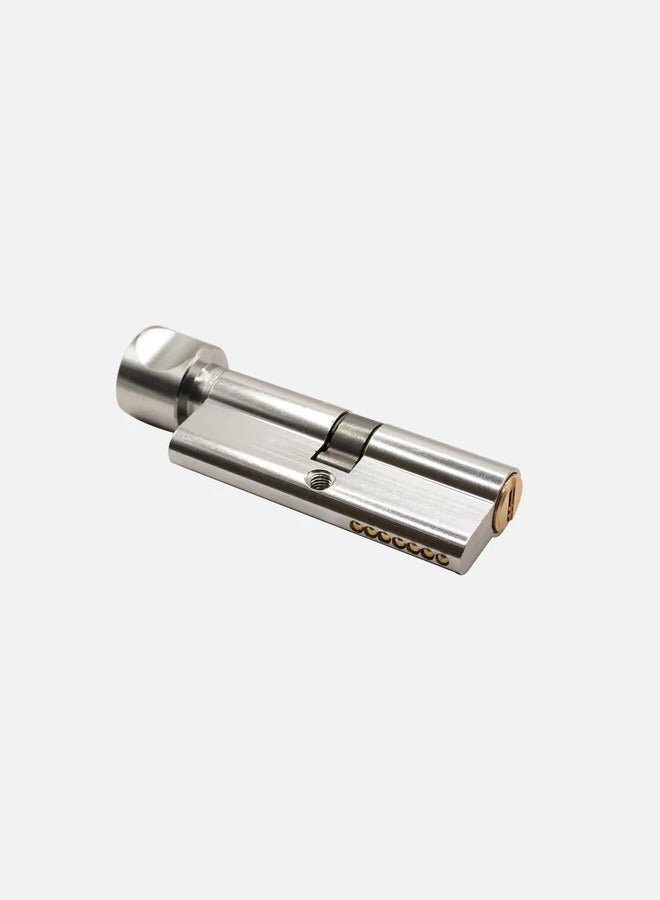 Cincinno Small Aluminium Cylinder Lock – One Side Key/Knob, 5-Year Warranty, Lightweight, Durable, Anti-Corrosion, Easy Installation, Silent Lock (Satin Nickel)