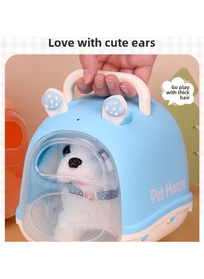 Children's Day Toy Dog Plush Robot Dog Electronic Pet Walking Meeting Electric Puppy Simulation Call Meeting Boy-Color:Small Gold Hair (exquisite Pet Cute Dog Cage) Comes With A 10-piece Set-Scale:【 - Image 5