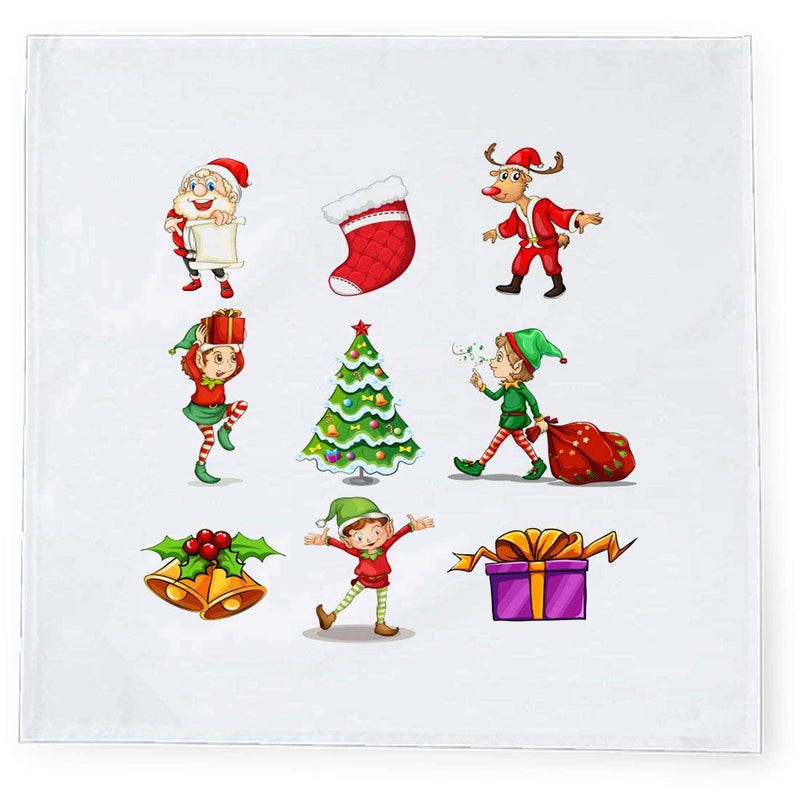 Khakee 6 Pcs Christmas Theme Tafta Silk Table Napkins 10x 10 for Xmas Decoration Christmas OrnamentsChristmas Gift npxmas162P - Image 2