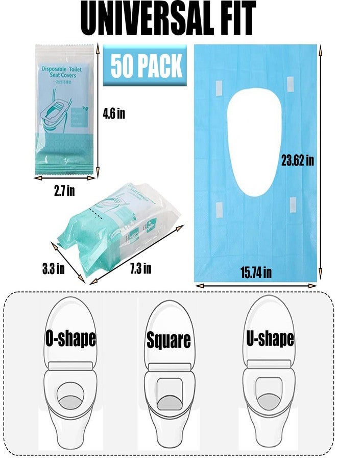 Rgqphantom 50 Pack Toilet Seat Covers Disposable 16x24 Inch XL Portable Toilet Liners Travel Seat Cover for Outdoors,Hotel, Hospital, Travel, Public Toilet Seat Cover (50pack, BLUE) - Image 2