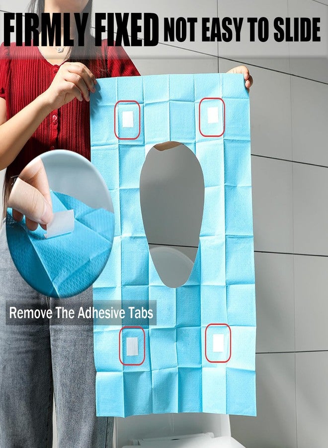 Rgqphantom 50 Pack Toilet Seat Covers Disposable 16x24 Inch XL Portable Toilet Liners Travel Seat Cover for Outdoors,Hotel, Hospital, Travel, Public Toilet Seat Cover (50pack, BLUE) - Image 4