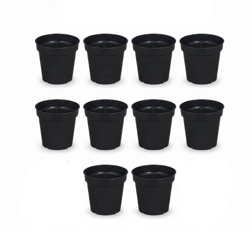MyOwnGarden Seedling Pots 2 inch Black Plastic Nursery Pot, Small Planter Starting Pots with Drainage Holes, Strong Nursery Pots for Starting Transplanting Plants (10) - Image 1