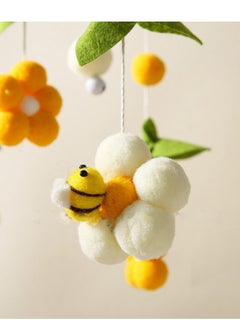 SYOSI Baby Crib Mobile Bamboo Wind Chime Bed Bell Baby Bedroom Ceiling Cotton Balls Wind Chime Portable Mobile Bee Decor Hanging Rotating Plush Toys for Baby  - Image 3