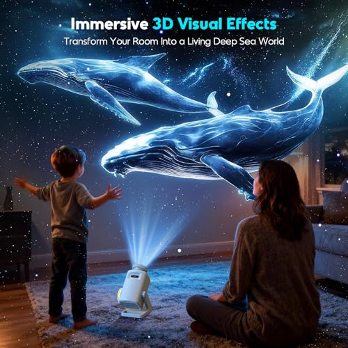 Anysun 3D Galaxy Projector with 60 Immersive Themes HD Immersive Star Projector with Bluetooth Speaker Timer Aurora Nebula Projector Night Light for RoomChristmasPartyBirthday White - Image 3