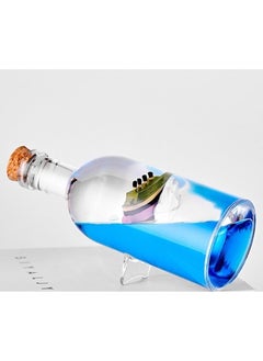 Generic Cruise Wave Ship Decoration Unsinkable Titanic Model Figure in Clear Stirring Bottle Stress Reliever, Office or Home Decoration, Soothing Blue Liquid with Floating Ship Design, Acrylic  - Image 1