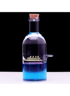 Generic Cruise Wave Ship Decoration Unsinkable Titanic Model Figure in Clear Stirring Bottle Stress Reliever, Office or Home Decoration, Soothing Blue Liquid with Floating Ship Design, Acrylic  - Image 2