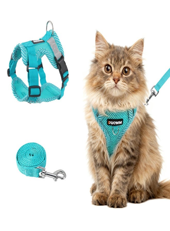 wanheart Cat Harness and Leash Set - Escape Proof Adjustable Breathable Vest for Cats, Soft Mesh Padded Harness with Reflective Strips - Easy Control for Kittens, Indoor & Outdoor Cats (Emerald, S) - Image 1
