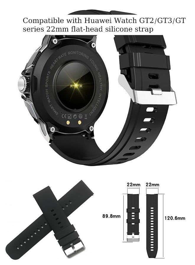 KANGLI 5 PCS Soft Silicone Watch Straps, Suitable For Huawei Watch GT2/GT3/GT Series, Waterproof, Breathable and Adjustable Sports Watch Straps - Image 4