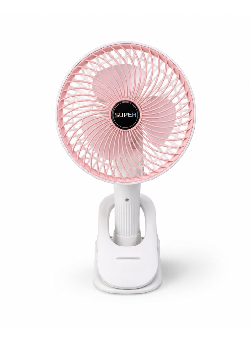 Super Portable Mini Clip-On Desk Fan with USB Charging Port, 3 Speeds, Quiet Airflow, and Adjustable Head - Multi-Color - Image 2