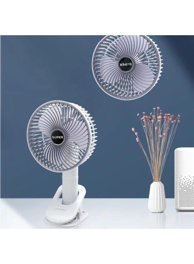 Super Portable Mini Clip-On Desk Fan with USB Charging Port, 3 Speeds, Quiet Airflow, and Adjustable Head - Multi-Color - Image 5