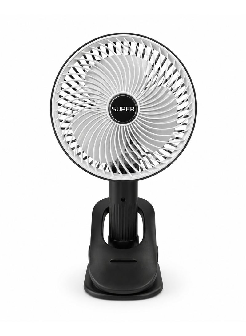 Super Portable Mini Clip-On Desk Fan with USB Charging Port, 3 Speeds, Quiet Airflow, and Adjustable Head - Multi-Color - Image 3