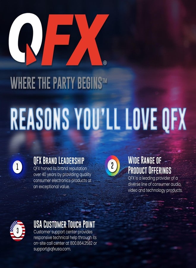 QFX Bluetooth 1965 Retro Car Replica Speaker, 3-inch Speakers, Hands Free Link, Built-in Microphone, FM Radio and LED Party Lights, Red - BT-1965-RED - Image 2