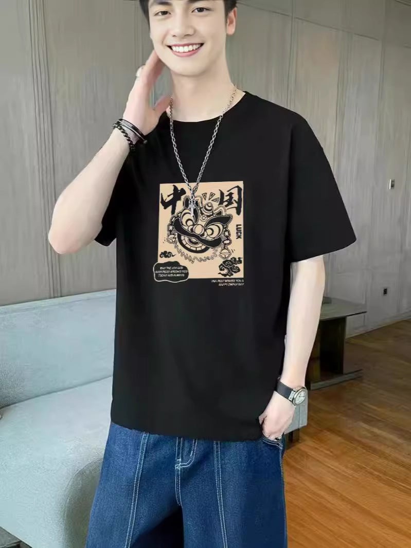 Summer Men'S Breathable Printed T-Shirt Round Neck Thin All-Match Sports Cheap Quick-Drying Casual Plus Size Trendy Brand Men'S Wear - Image 5